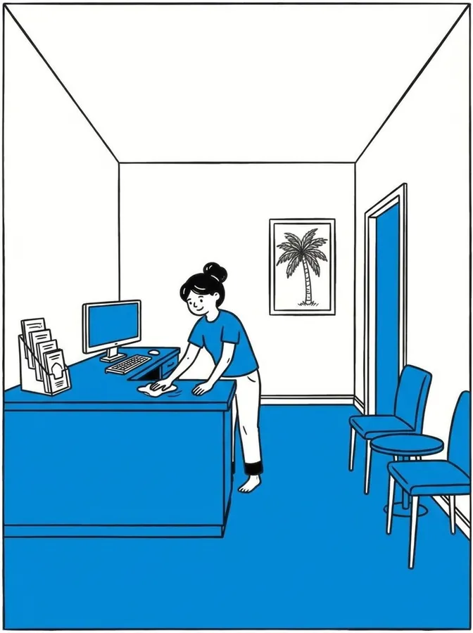 Leasing office after a Bubble's Sparkle community & property clean