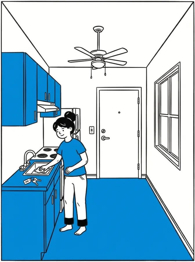 Vacant unit after a Bubble's Sparkle community & property clean