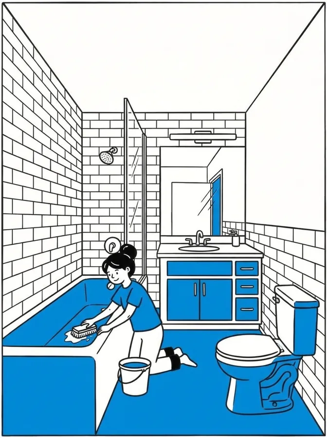 Bathroom after a Bubble's Sparkle deep cleaning clean